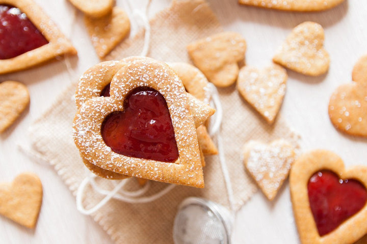 Heart-Shaped Vegan Strawberry Sugar Cookies