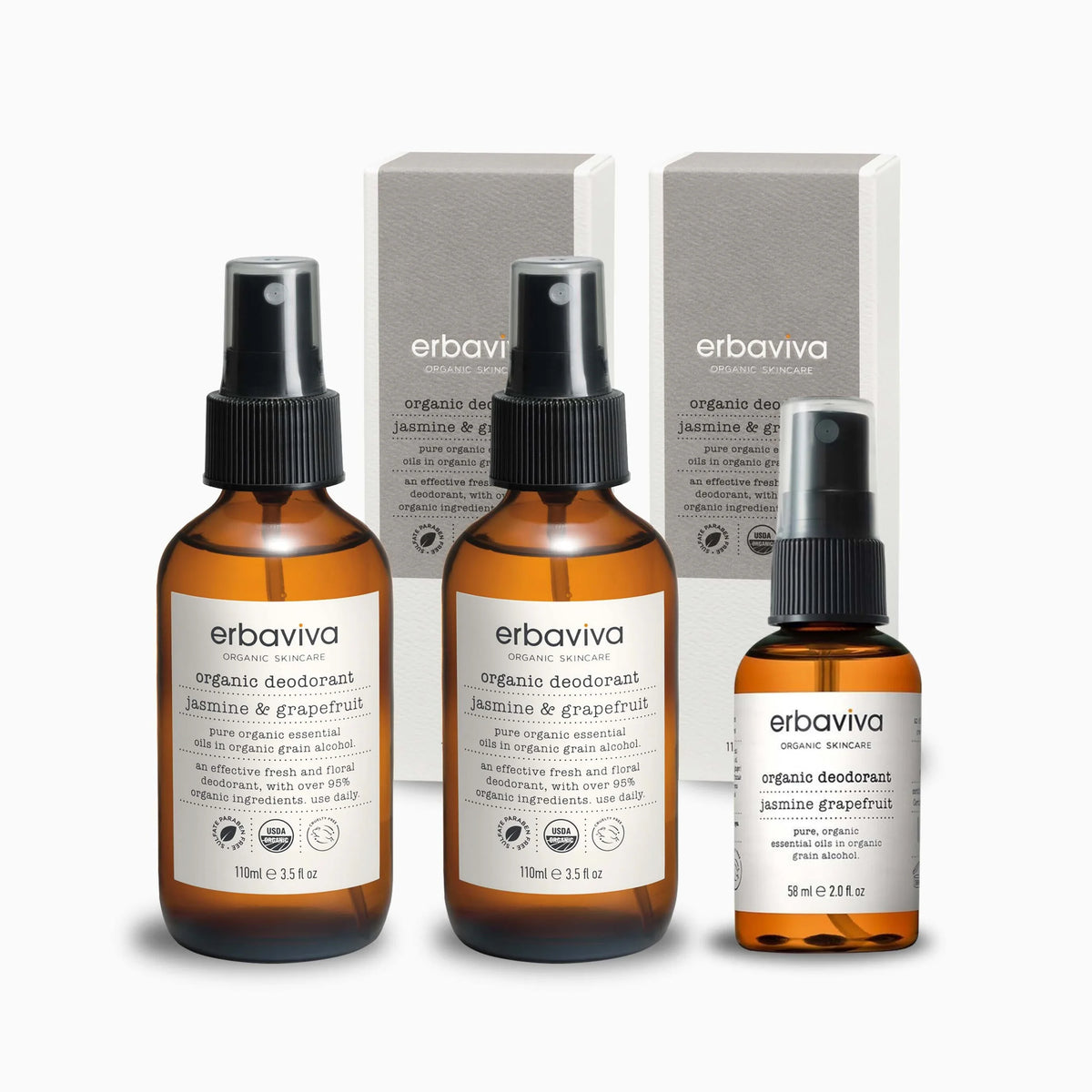 Jasmine & Grapefruit Deodorant Trio product on a white background
