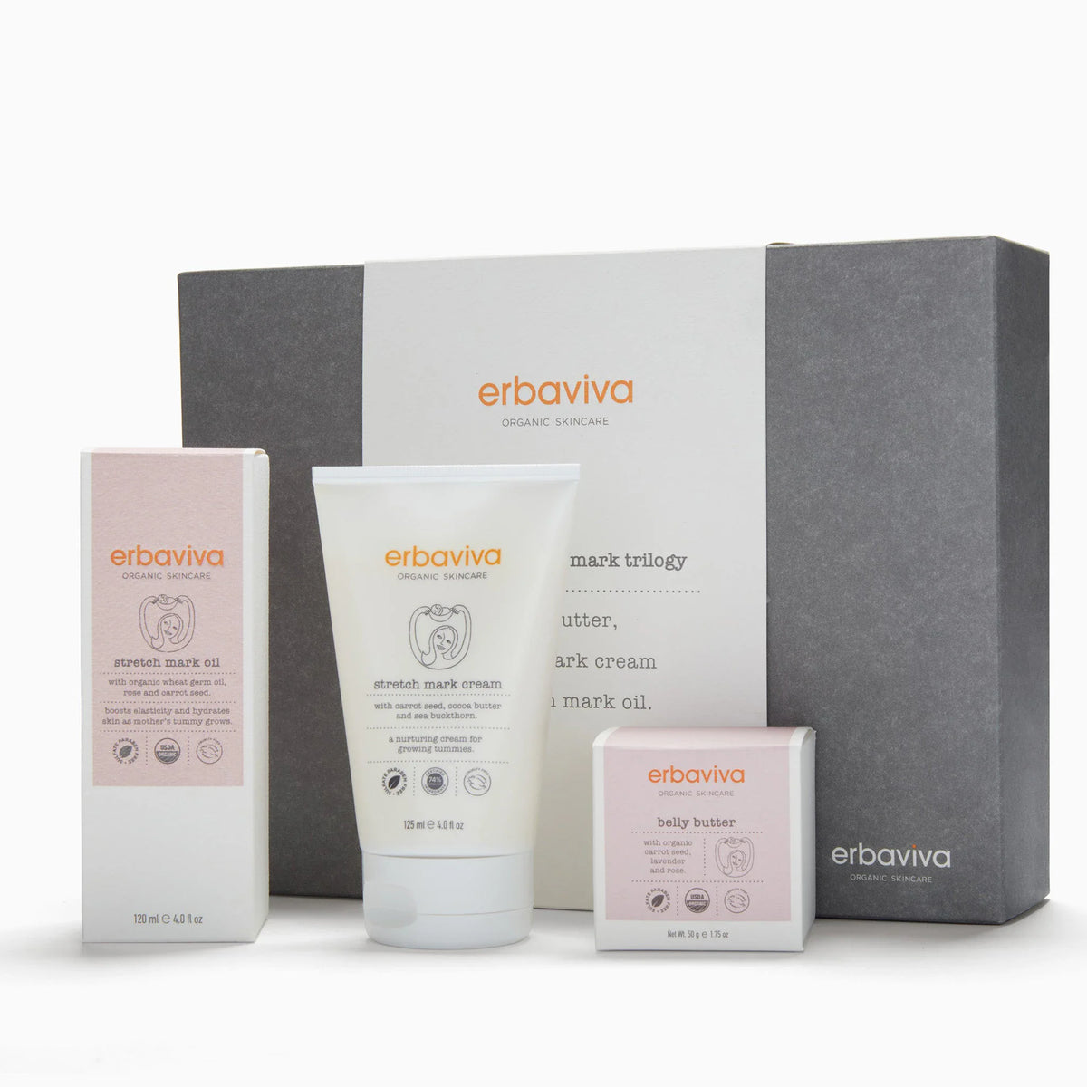 Organic Stretch Mark Trilogy product on a white background