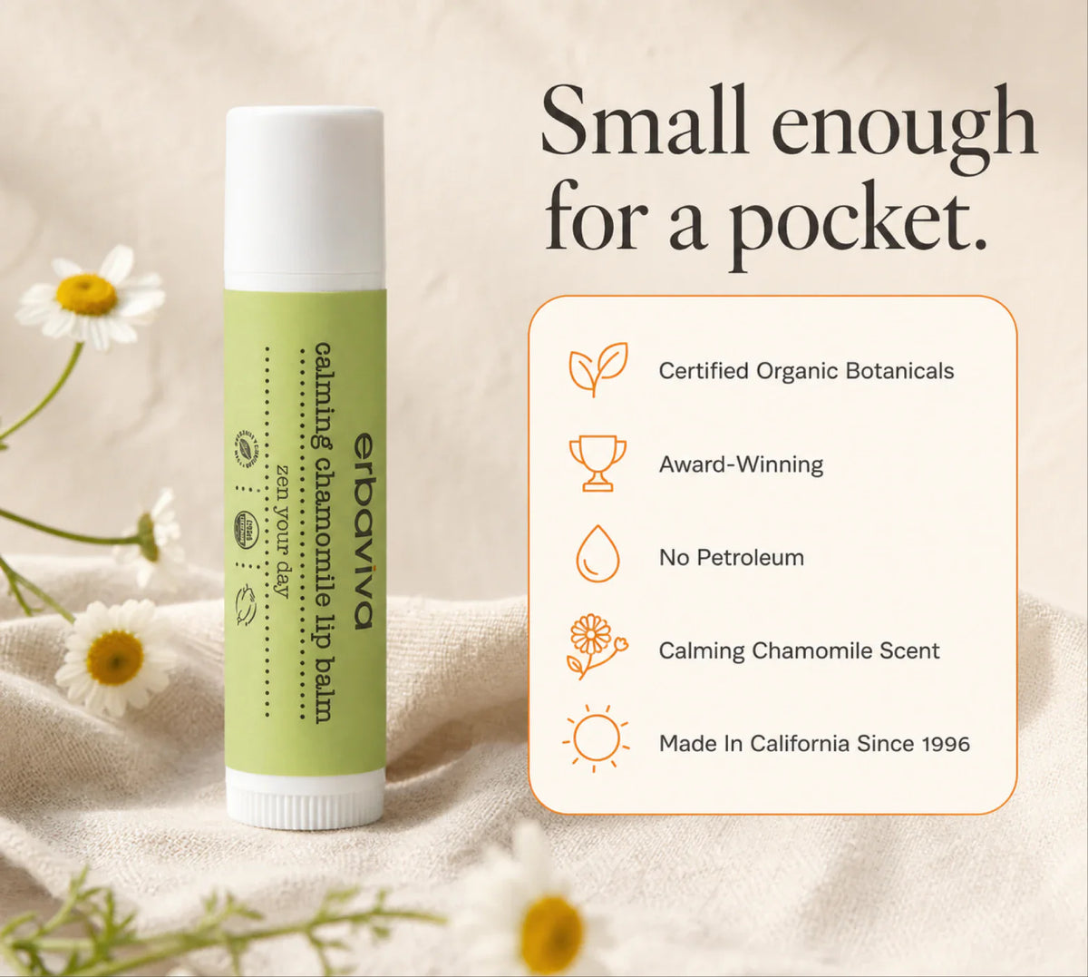 Calming Chamomile Lip Balm product gallery artwork, image 1 of 6