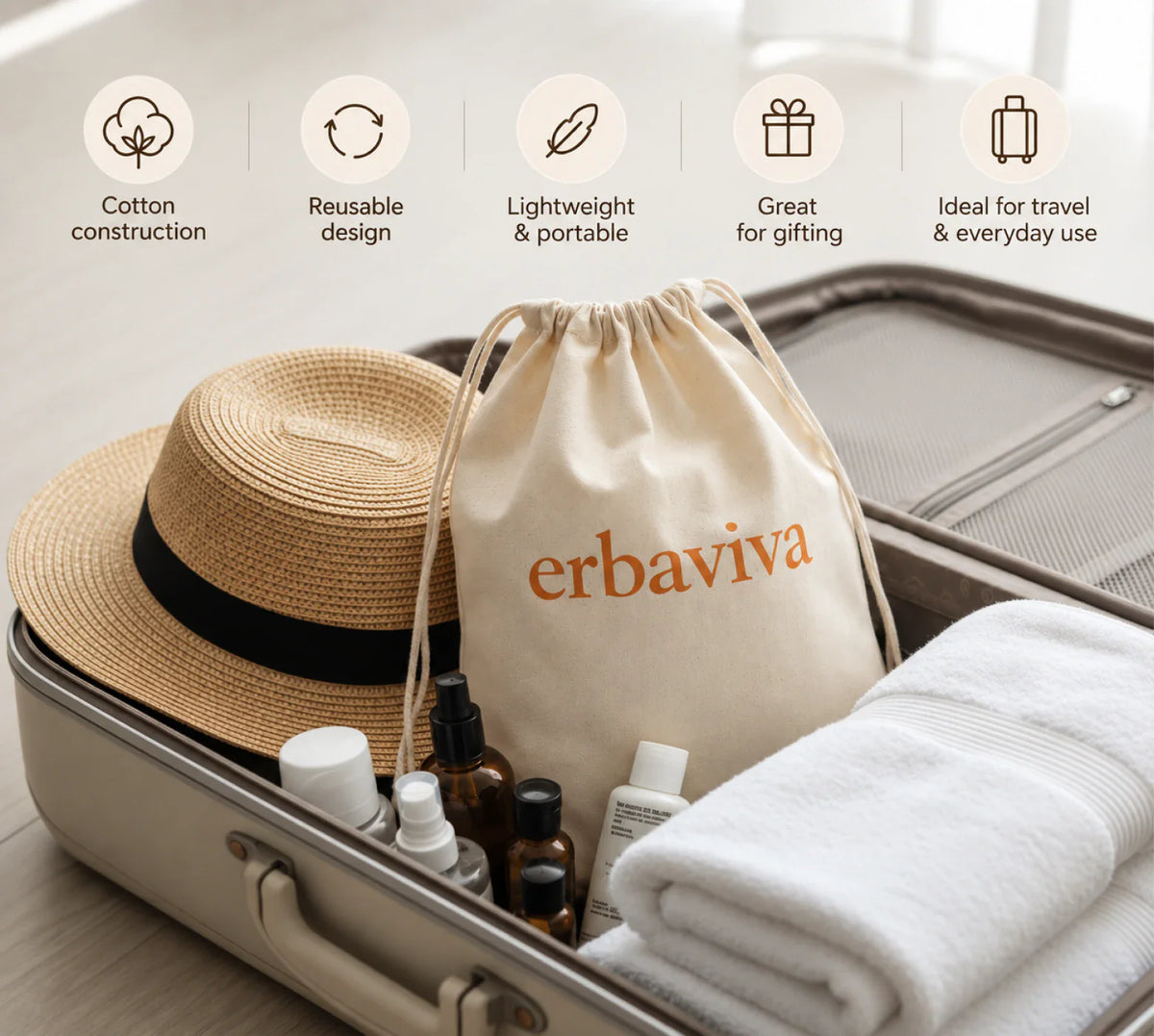 Erbaviva Drawstring Bag product gallery artwork, image 1 of 4