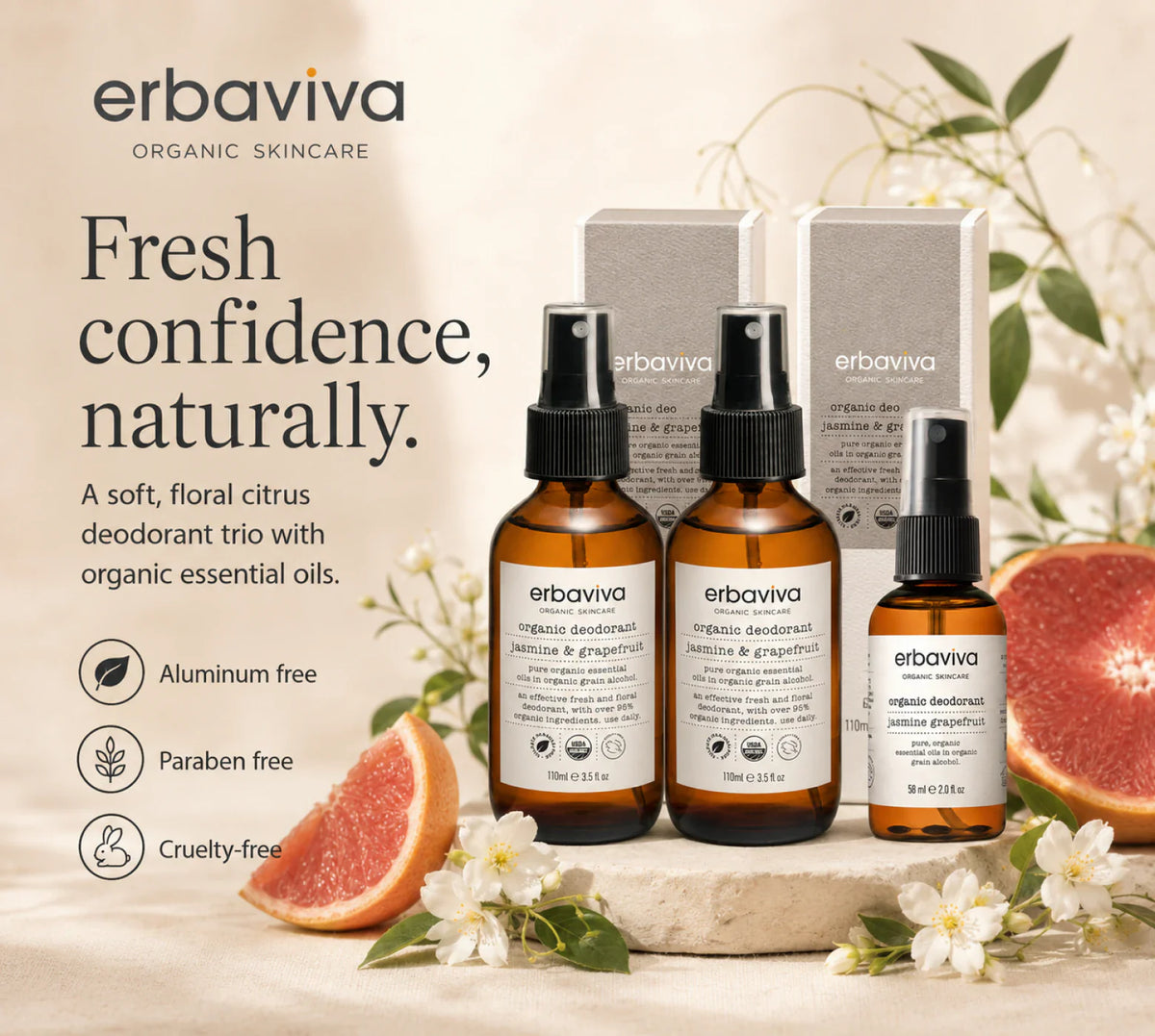 Jasmine & Grapefruit Deodorant Trio product gallery artwork, image 3 of 6