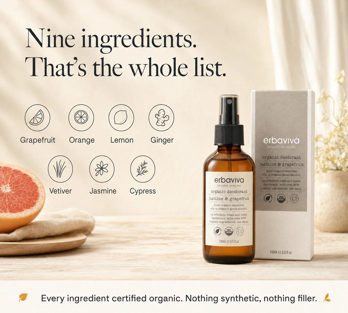 Jasmine & Grapefruit Organic Deodorant product gallery artwork, image 2 of 6