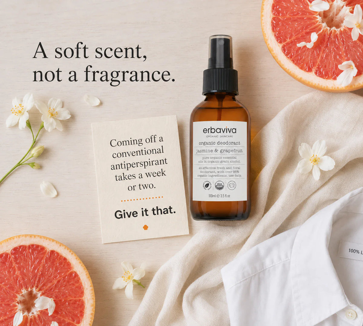 Jasmine & Grapefruit Organic Deodorant product gallery artwork, image 4 of 6