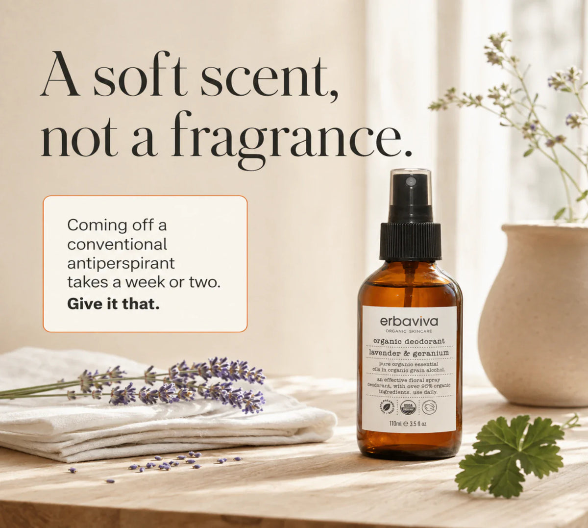 Lavender & Geranium Organic Deodorant product gallery artwork, image 4 of 6