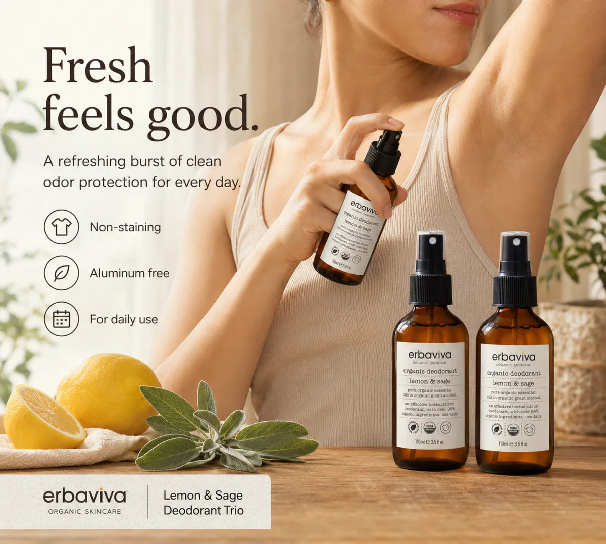 Lemon & Sage Deodorant Trio product gallery artwork, image 4 of 6