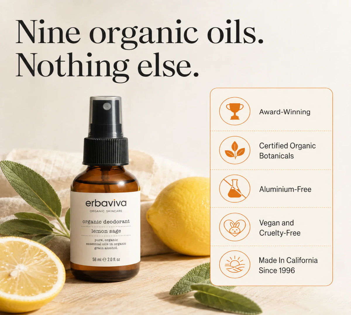 Lemon & Sage Organic Deodorant product gallery artwork, image 1 of 6