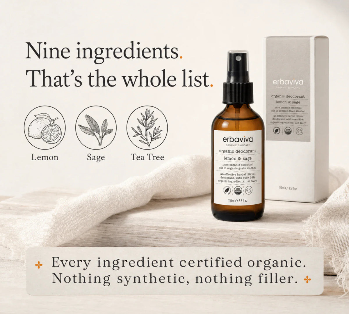 Lemon & Sage Organic Deodorant product gallery artwork, image 2 of 6