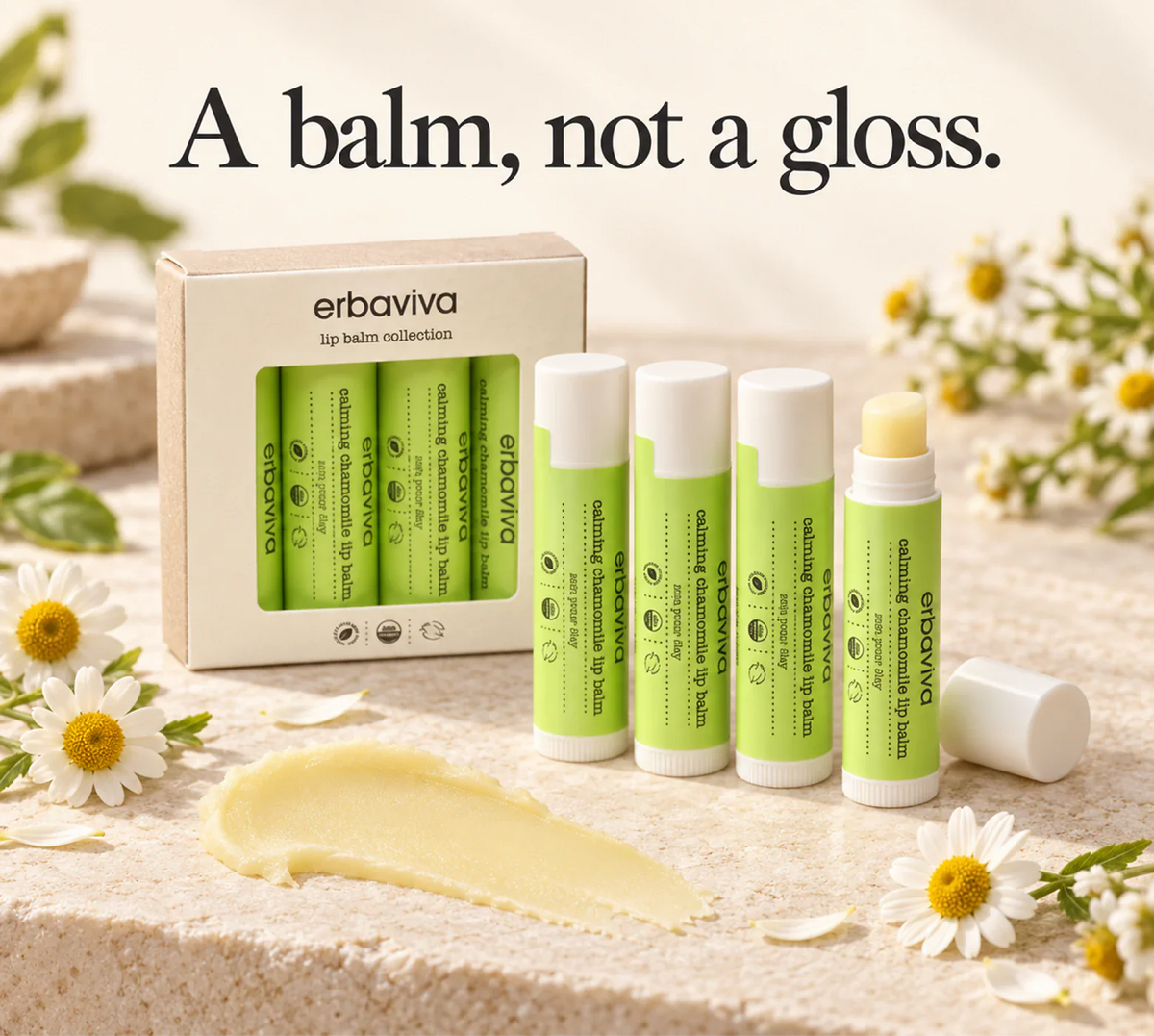 Lip Balm Calming Chamomile 4PK product gallery artwork, image 3 of 6