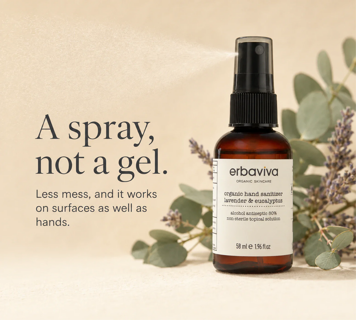 Organic Lavender & Eucalyptus Hand Sanitizer product gallery artwork, image 3 of 6