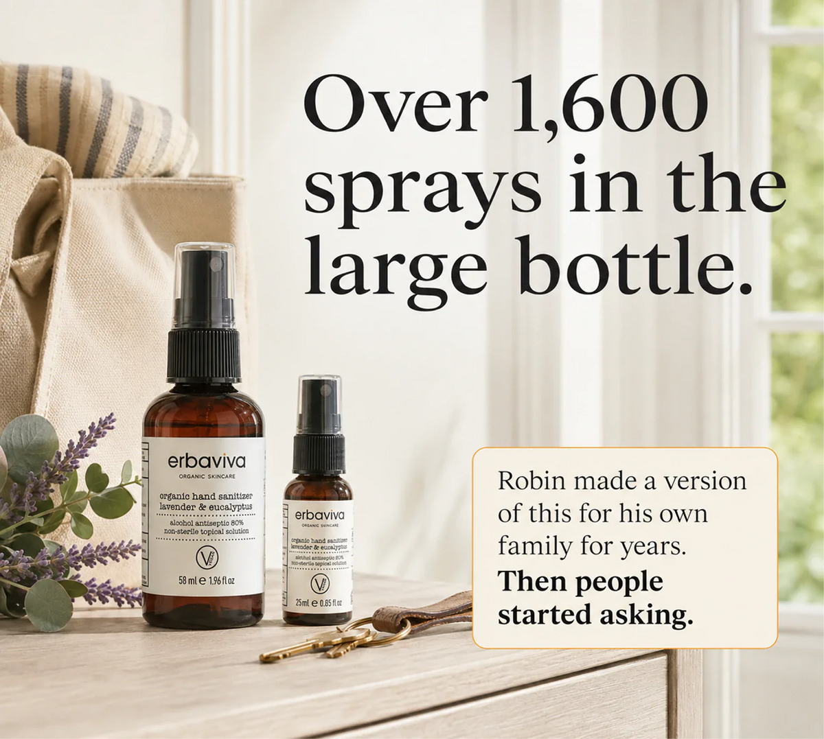 Organic Lavender & Eucalyptus Hand Sanitizer product gallery artwork, image 4 of 6