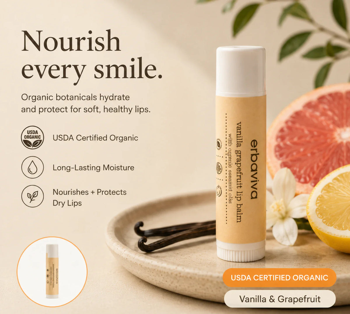 Vanilla Grapefruit Lip Balm product gallery artwork, image 2 of 6