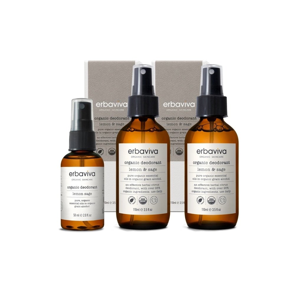 Lemon & Sage Organic Aluminum-Free Deodorant Spray Trio